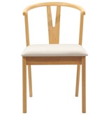 VidaXL Eetkamerstoel 2 pcs Natuurlijk en Licht Massief Rubberhout