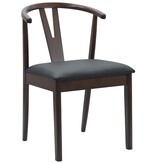 VidaXL Eetkamerstoel 2 pcs Lichtbruin en Zwart Massief Rubberhout