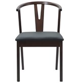 VidaXL Eetkamerstoel 2 pcs Lichtbruin en Zwart Massief Rubberhout