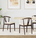 VidaXL Eetkamerstoel 2 pcs Lichtbruin en Licht Massief Rubberhout