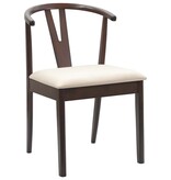 VidaXL Eetkamerstoel 2 pcs Lichtbruin en Licht Massief Rubberhout