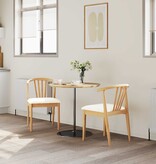 VidaXL Eetkamerstoel 2 pcs Natuurlijk en Wit Massief Rubberhout