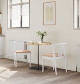 VidaXL Eetkamerstoel 2 pcs Wit en Bruin Massief Rubberhout