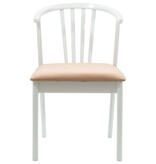 VidaXL Eetkamerstoel 2 pcs Wit en Bruin Massief Rubberhout