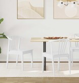 VidaXL Eetkamerstoel 2 pcs Wit Massief Rubberhout
