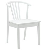 VidaXL Eetkamerstoel 2 pcs Wit Massief Rubberhout