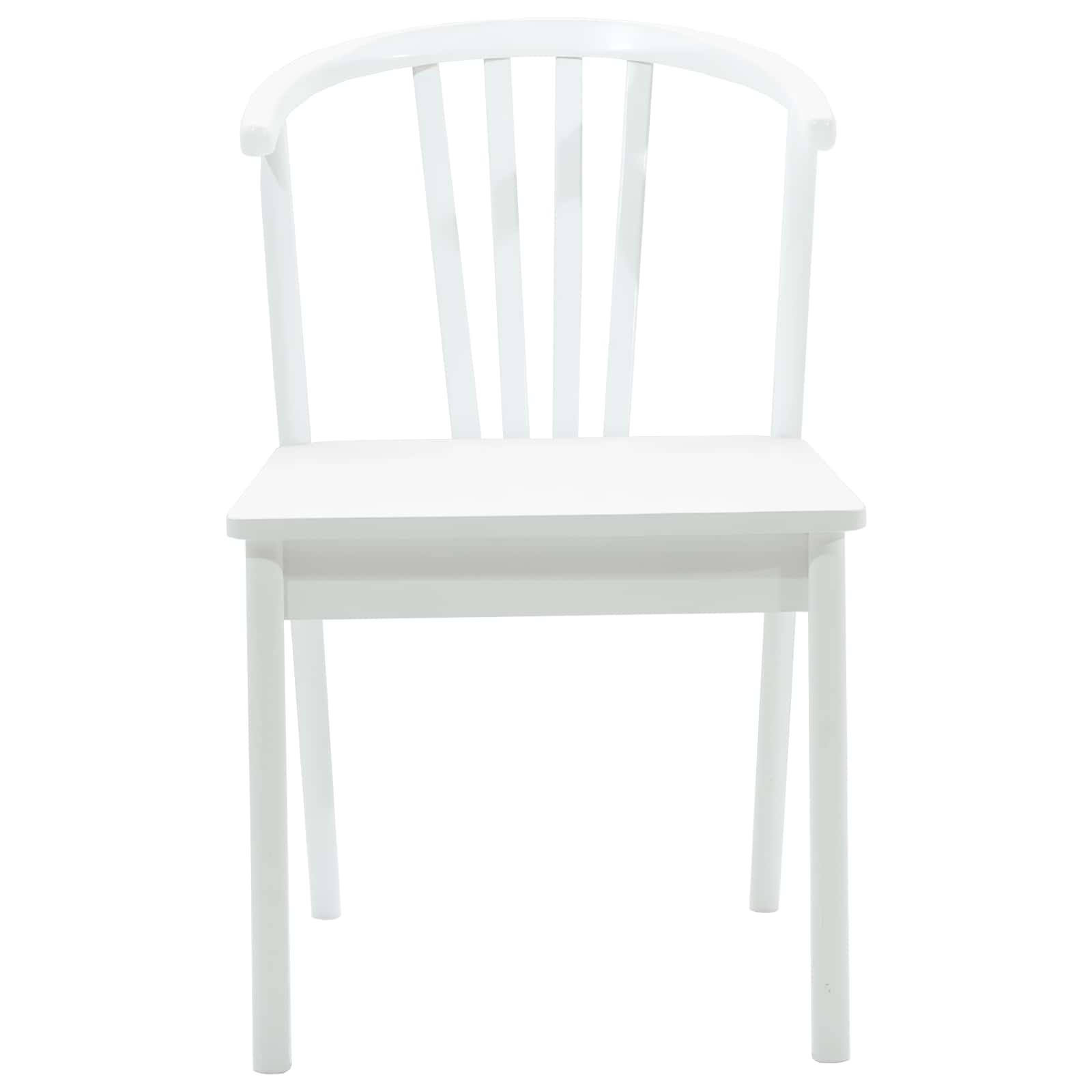 VidaXL Eetkamerstoel 2 pcs Wit Massief Rubberhout