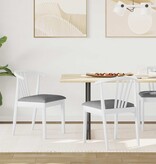 VidaXL Eetkamerstoel 2 pcs Wit en Grijs Massief Rubberhout