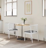 VidaXL Eetkamerstoel 2 pcs Wit en Grijs Massief Rubberhout