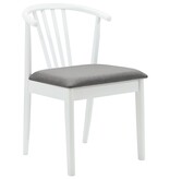 VidaXL Eetkamerstoel 2 pcs Wit en Grijs Massief Rubberhout