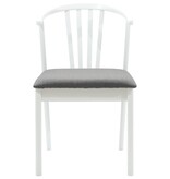 VidaXL Eetkamerstoel 2 pcs Wit en Grijs Massief Rubberhout