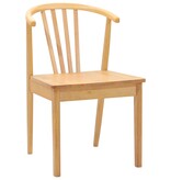 VidaXL Eetkamerstoel 2 pcs Naturel Massief Rubberhout