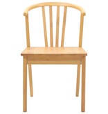 VidaXL Eetkamerstoel 2 pcs Naturel Massief Rubberhout