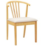 VidaXL Eetkamerstoel 2 pcs Natuurlijk en Licht Massief Rubberhout