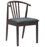 VidaXL Eetkamerstoel 2 pcs Lichtbruin en Zwart Massief Rubberhout