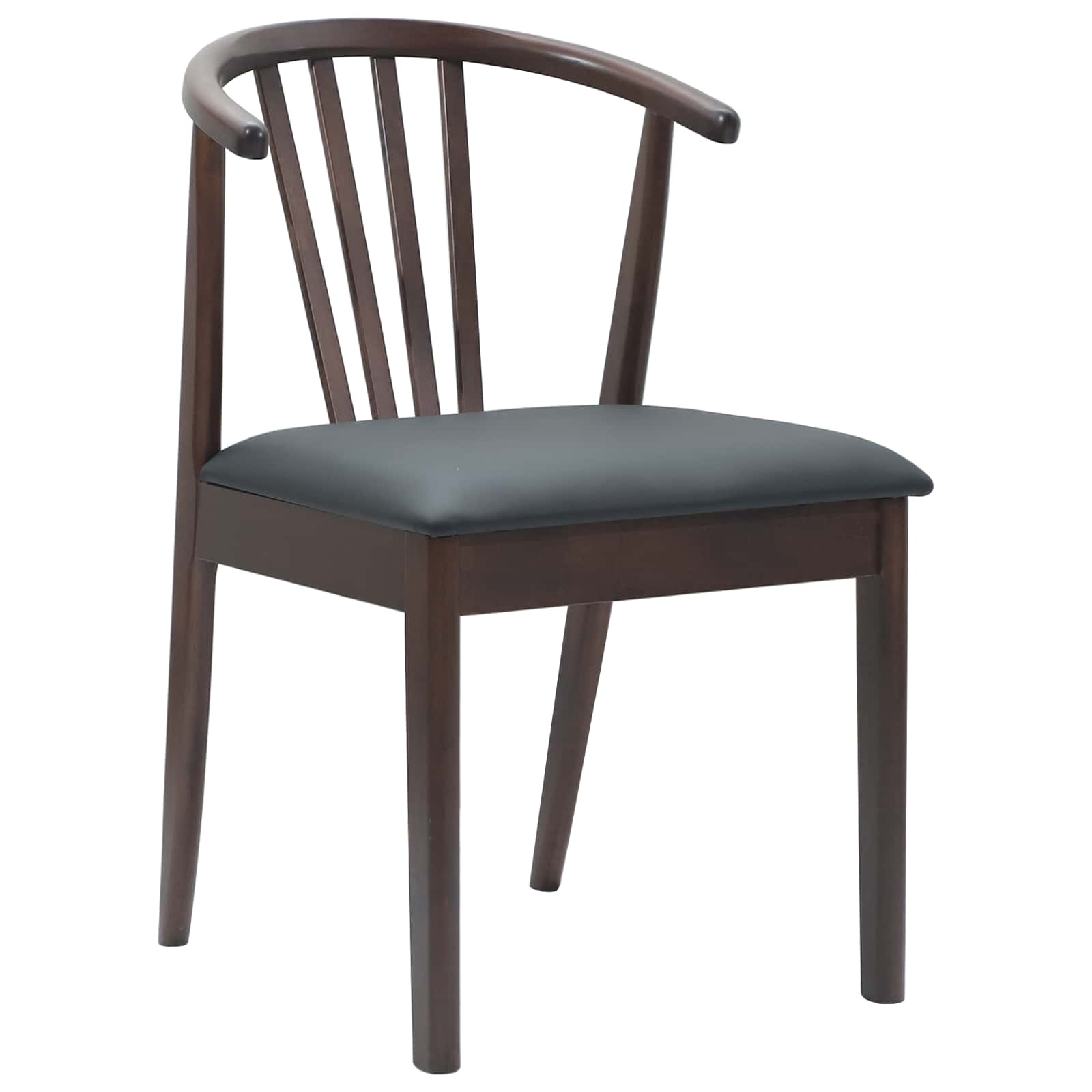 VidaXL Eetkamerstoel 2 pcs Lichtbruin en Zwart Massief Rubberhout