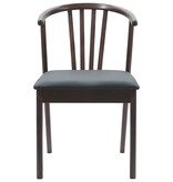 VidaXL Eetkamerstoel 2 pcs Lichtbruin en Zwart Massief Rubberhout