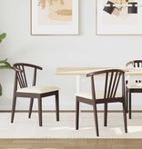 VidaXL Eetkamerstoel 2 pcs Lichtbruin en Licht Massief Rubberhout