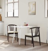 VidaXL Eetkamerstoel 2 pcs Lichtbruin en Licht Massief Rubberhout