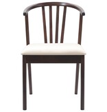 VidaXL Eetkamerstoel 2 pcs Lichtbruin en Licht Massief Rubberhout