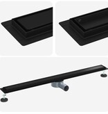 VidaXL Doucheafvoer 2-in-1 met 360° Sifon Zwart 100 cm