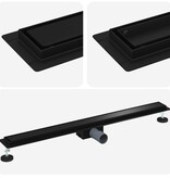 VidaXL 2 in 1 Doucheafvoer Zwart 100 cm Roestvrij staal 304