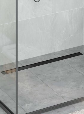 VidaXL 2 in 1 Doucheafvoer Zwart 90 cm Roestvrij staal 304