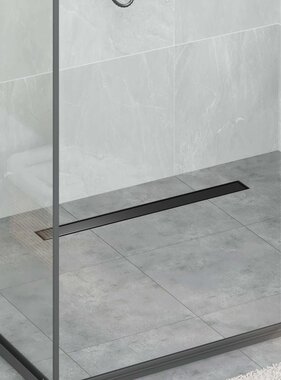 VidaXL 2 in 1 Doucheafvoer Zwart 80 cm Roestvrij staal 304