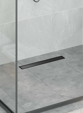 VidaXL 2 in 1 Doucheafvoer Zwart 60 cm Roestvrij staal 304