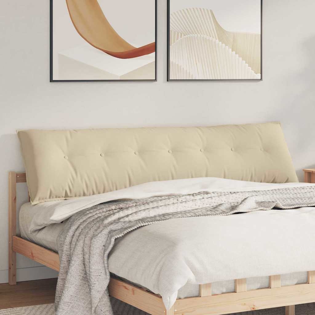VidaXL Rugkussen Crème 200 x 50 cm Microvezel Stof