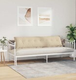 VidaXL Rugkussen Crème 200 x 50 cm Microvezel Stof