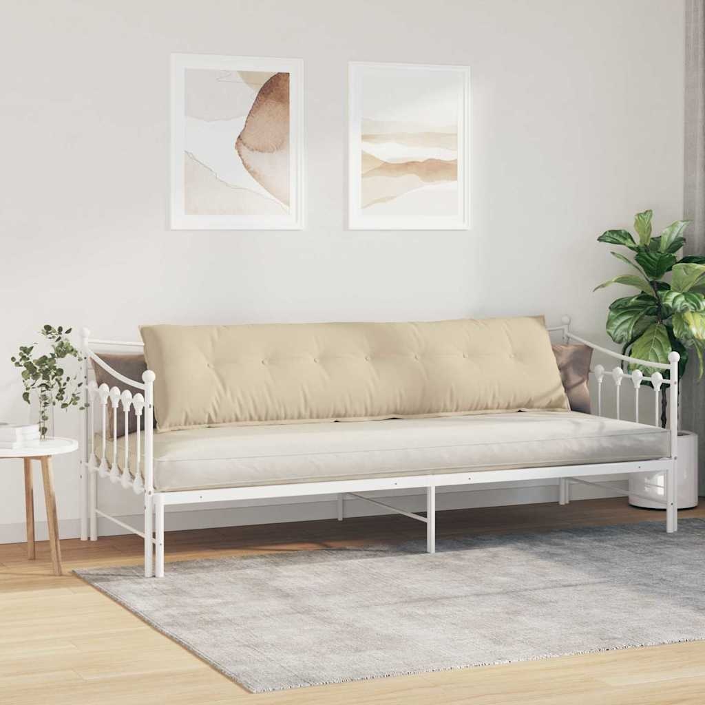 VidaXL Rugkussen Crème 200 x 50 cm Microvezel Stof