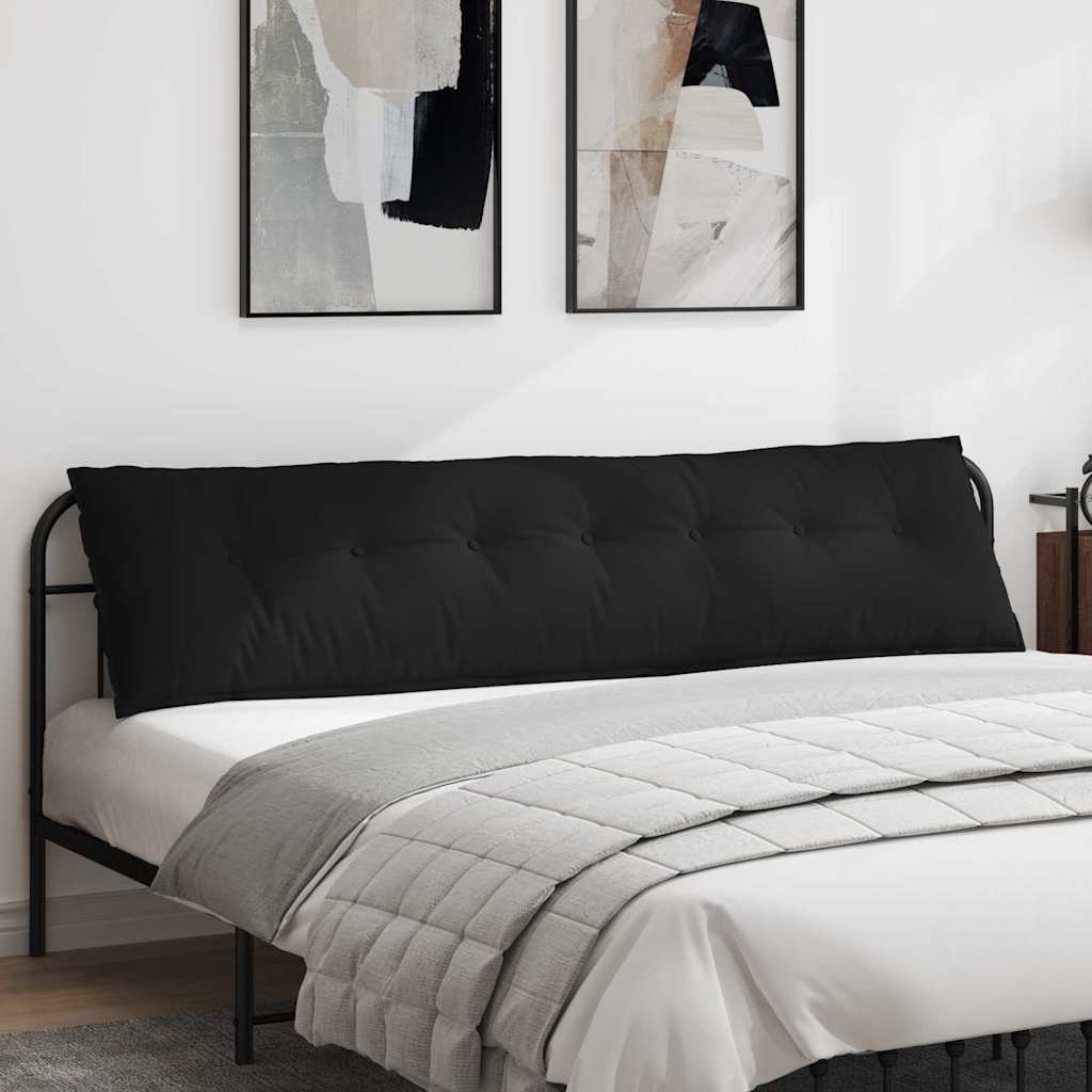 VidaXL Rugkussen Zwart 200 x 50 cm Microvezel Stof
