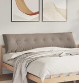 VidaXL Rugkussen Taupe 200 x 50 cm Microvezel Stof