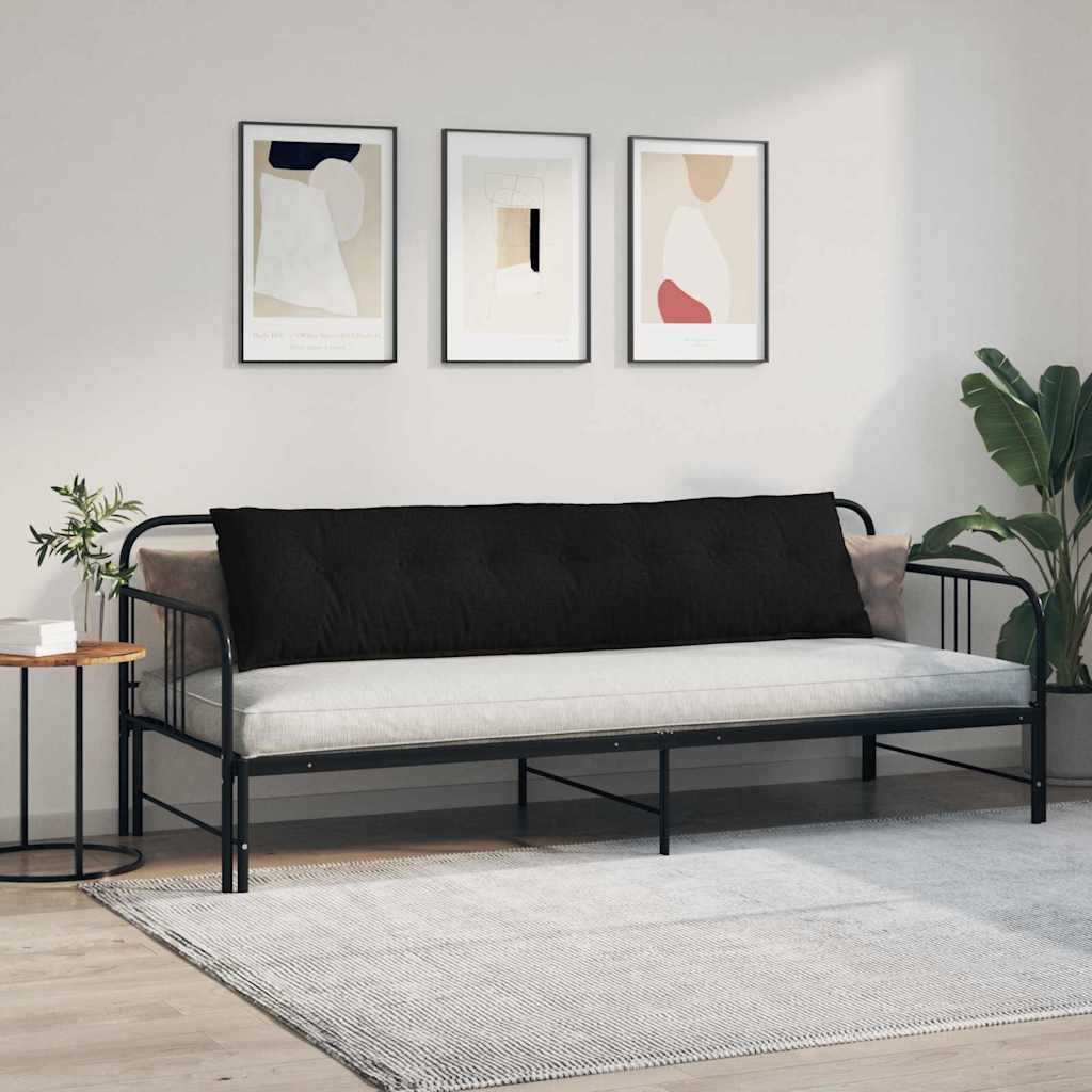 VidaXL Rugkussen Zwart 200 x 19 x 50 cm Stof