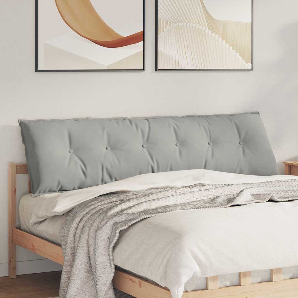 VidaXL Rugkussen Lichtgrijs 180 x 50 cm Microvezel Stof