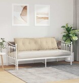 VidaXL Rugkussen Crème 160 x 50 cm Microvezel Stof