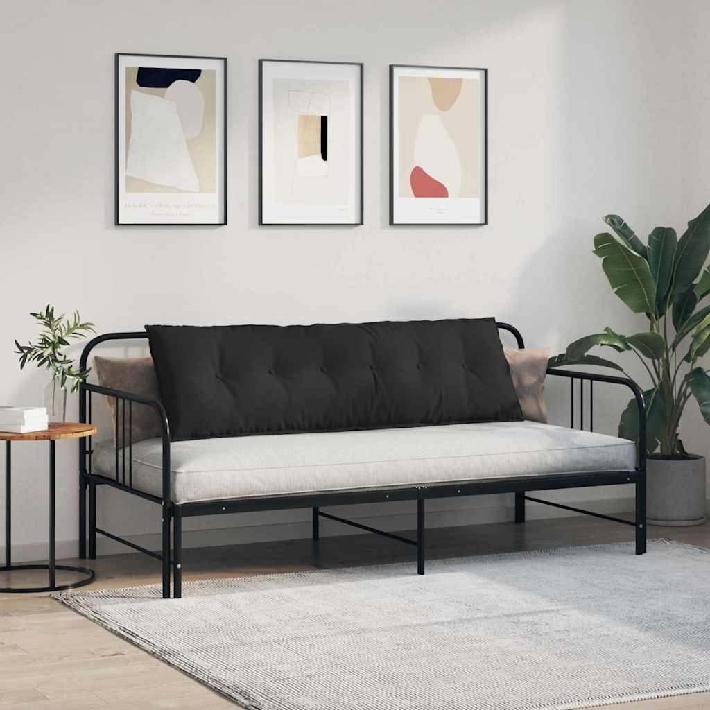 VidaXL Rugkussen Zwart 160 x 50 cm Microvezel Stof