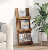 VidaXL Tijdschrift Rek met plank Oudhout 51 x 11 x 102 cm Bewerkt hout