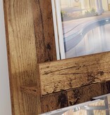 VidaXL Tijdschrift Rek met plank Oudhout 51 x 11 x 102 cm Bewerkt hout