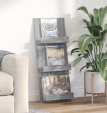 VidaXL Tijdschrift Rek Grijs Sonoma 51 x 11 x 102 cm Bewerkt hout