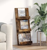 VidaXL Tijdschrift Rek Gerookt eiken 51 x 11 x 102 cm Bewerkt hout