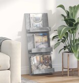 VidaXL Tijdschrift Rek Beton Grijs 51 x 11 x 102 cm Bewerkt hout