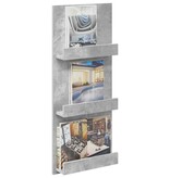 VidaXL Tijdschrift Rek Beton Grijs 51 x 11 x 102 cm Bewerkt hout