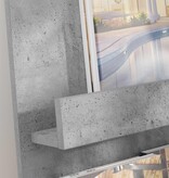 VidaXL Tijdschrift Rek Beton Grijs 51 x 11 x 102 cm Bewerkt hout