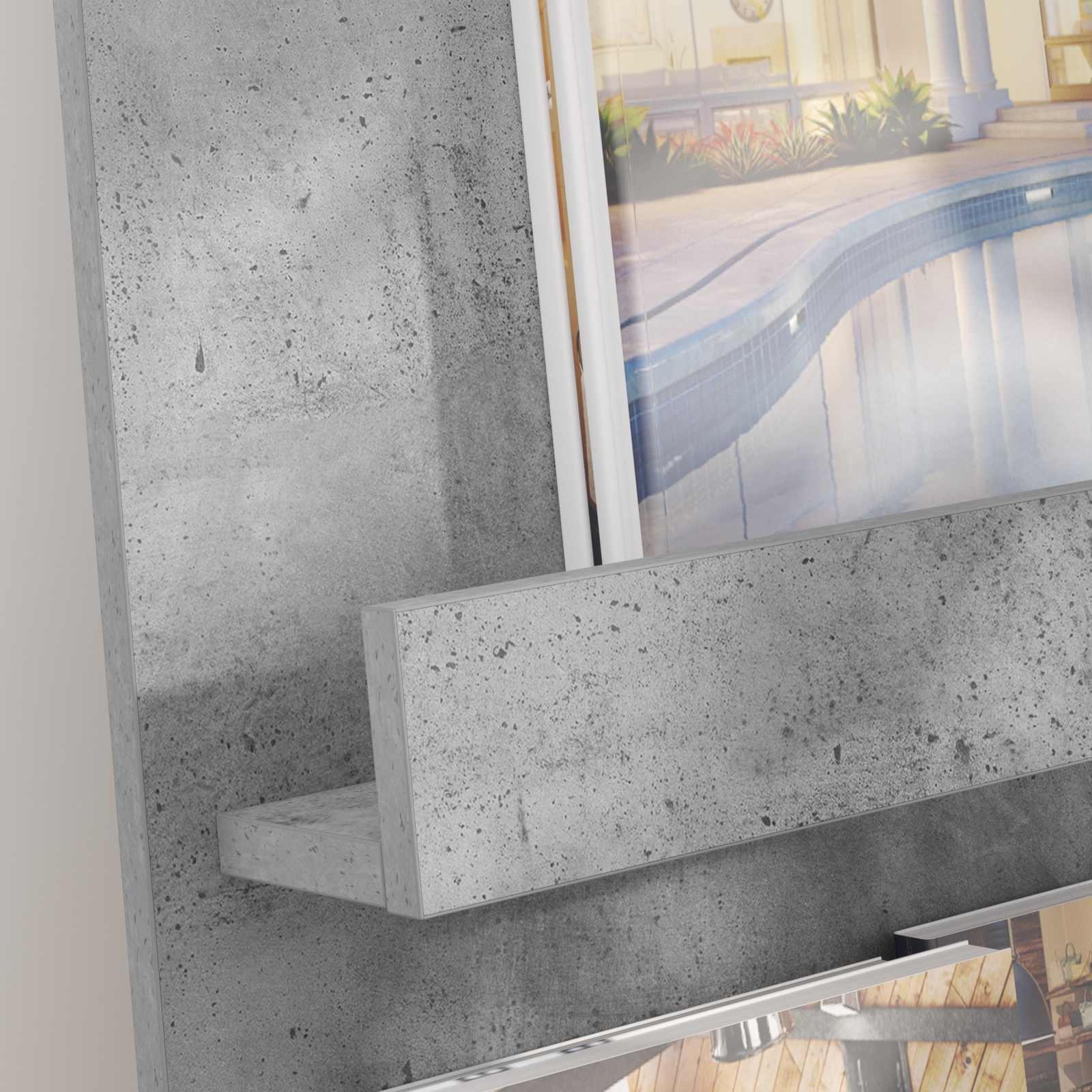 VidaXL Tijdschrift Rek Beton Grijs 51 x 11 x 102 cm Bewerkt hout