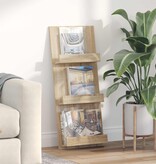 VidaXL Tijdschrift Rek Sonoma Eiken 51 x 11 x 102 cm Bewerkt hout