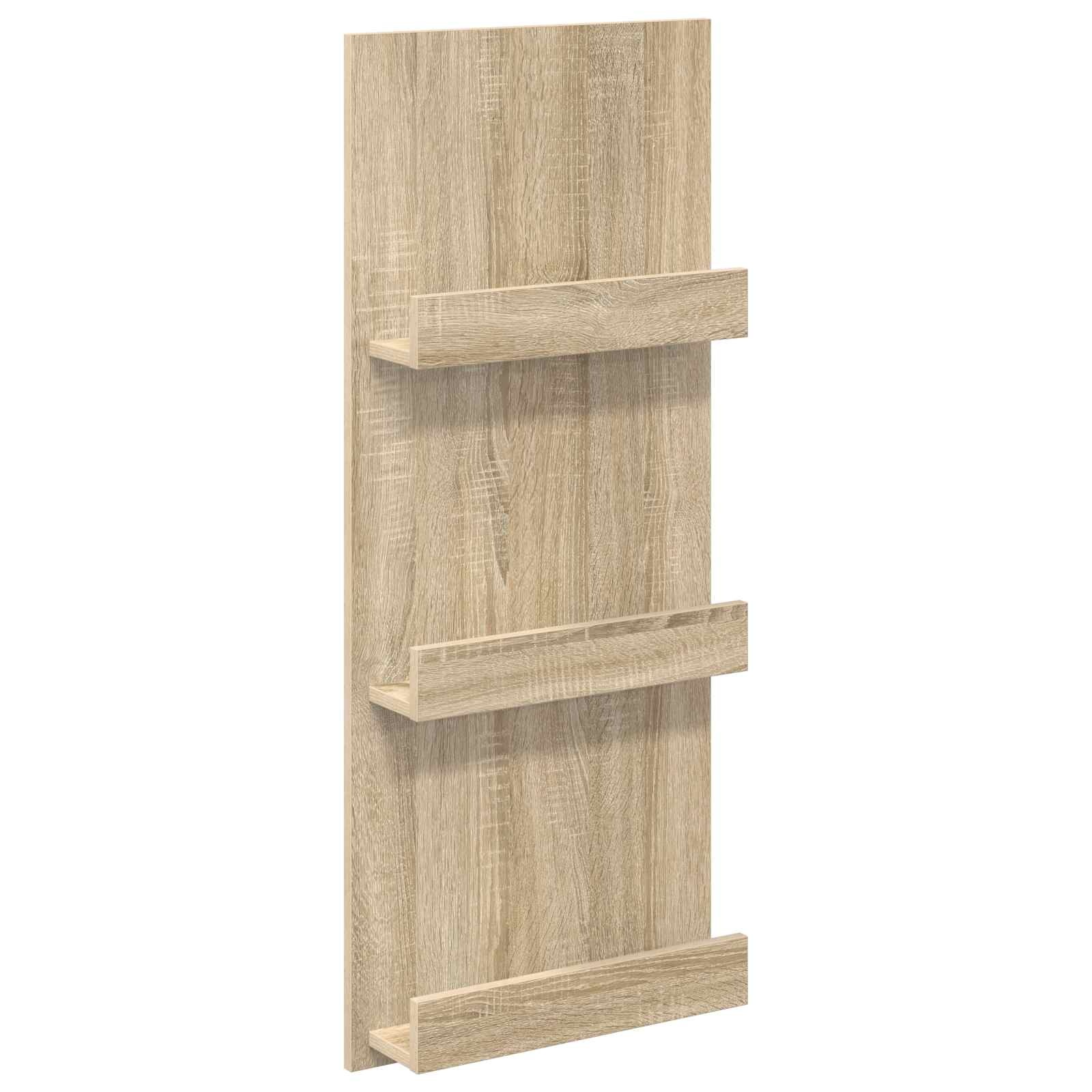VidaXL Tijdschrift Rek Sonoma Eiken 51 x 11 x 102 cm Bewerkt hout