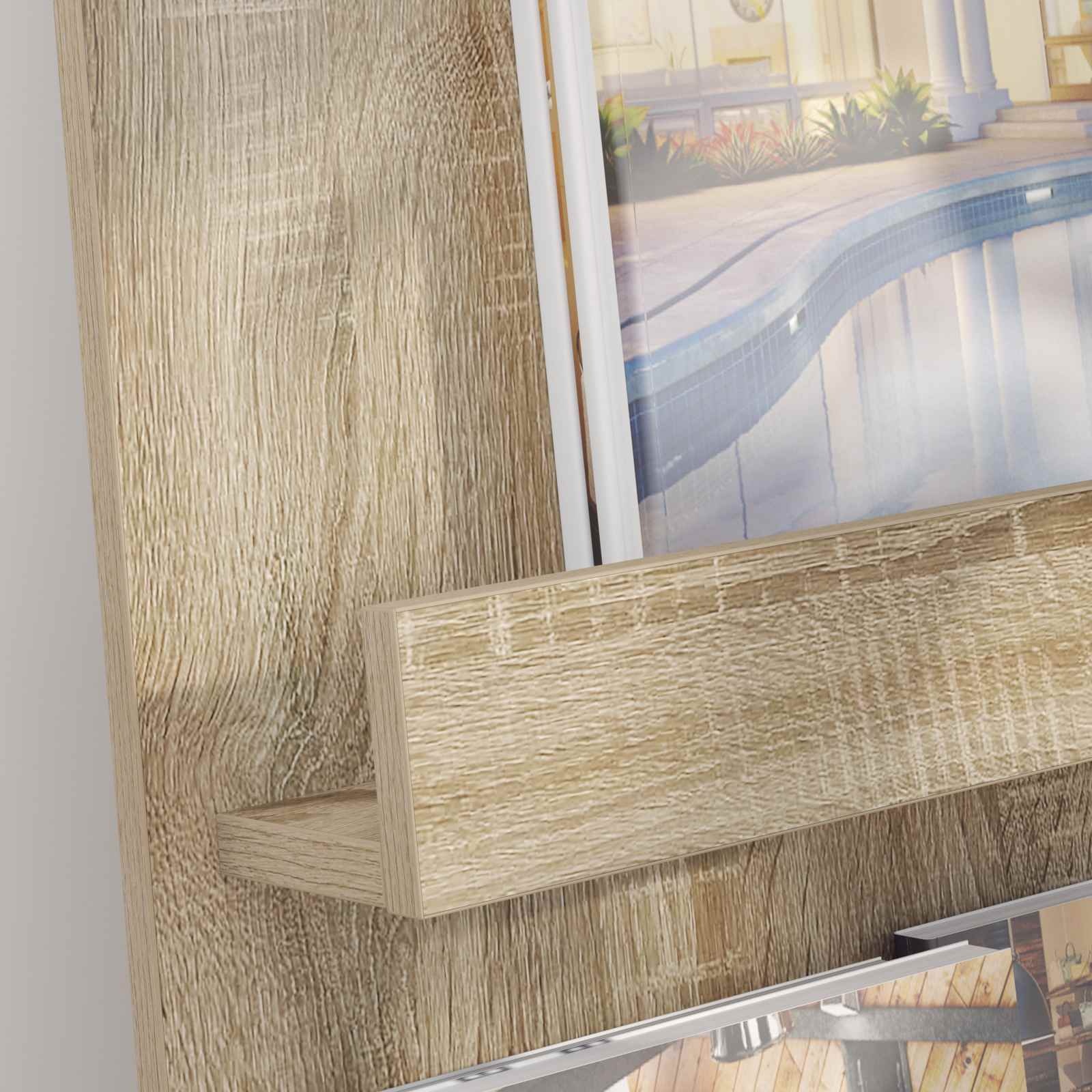 VidaXL Tijdschrift Rek Sonoma Eiken 51 x 11 x 102 cm Bewerkt hout