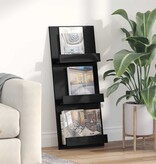 VidaXL Tijdschrift Rek Zwart Eiken 51 x 11 x 102 cm Bewerkt hout